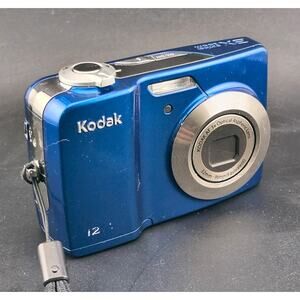 Kodak EasyShare M340 12MP Digital Camera - Blue - FOR PARTS / REPAIR - Powers On